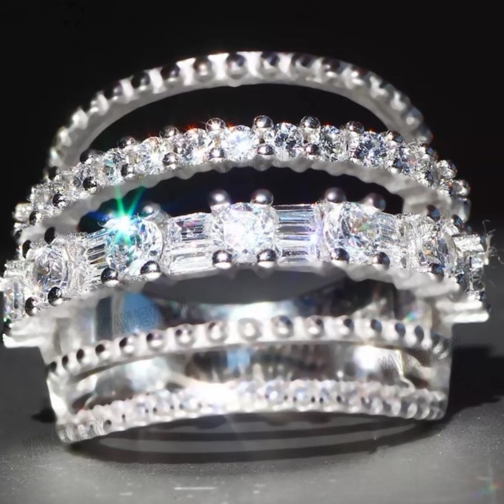 Sterling silver multilayered ring - Picture 1 of 4